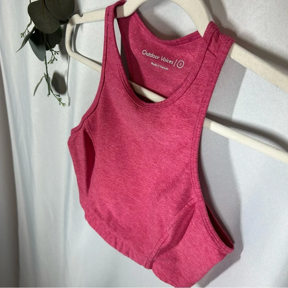 Outdoor Voices | Pink High Neck Sports Bra Non Padded Women’s Size Small